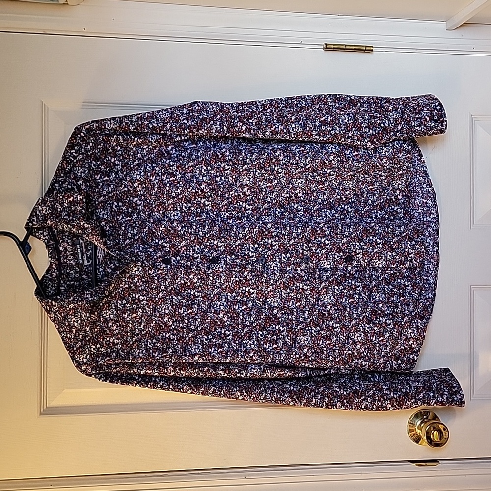 APT 9 Floral long sleeve Premier Flex Performance Untucked fit Standard fit